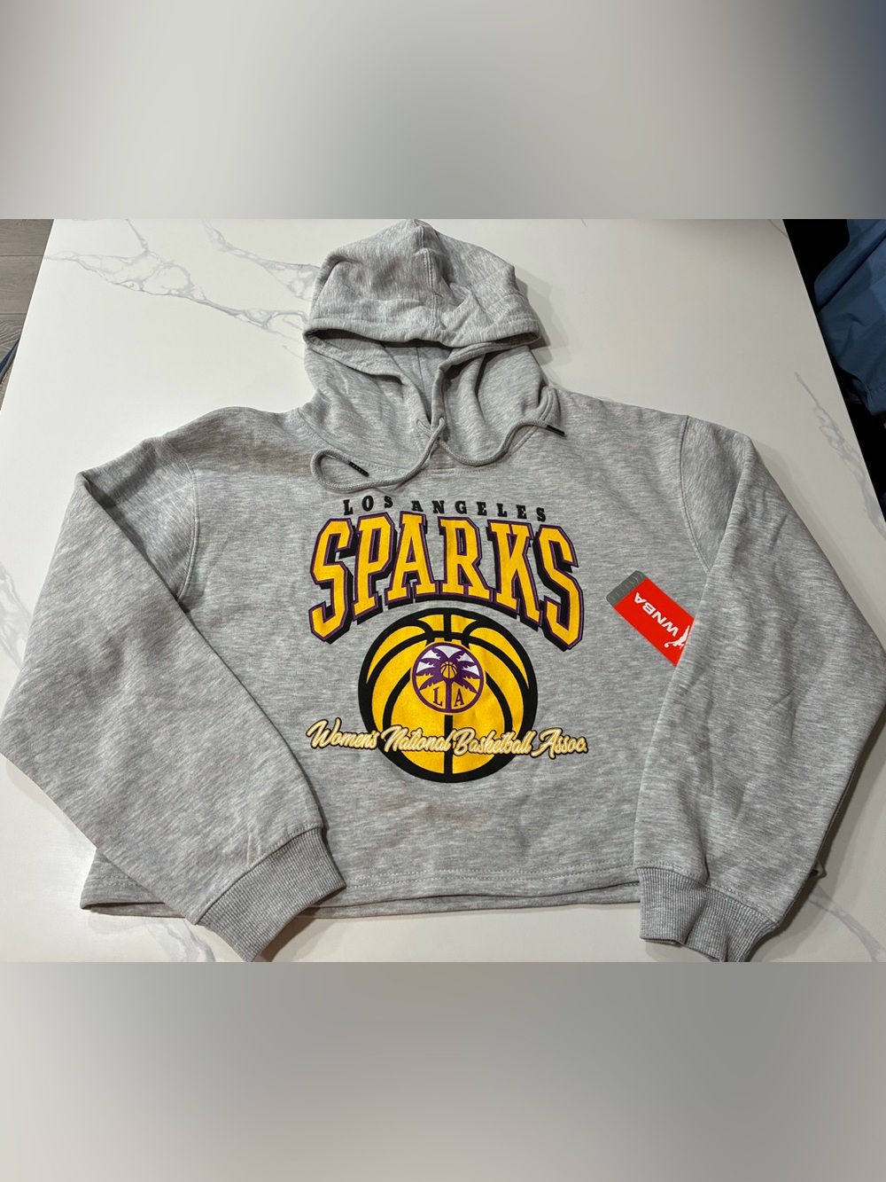 Los Angeles Sparks WNBA Women’s Cropped Hooded Sweatshirt (Large) Retail For $65